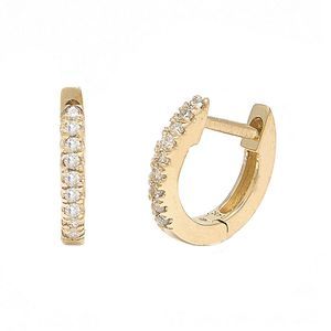 Diamond Mini Hoop Earring (14Kyg)